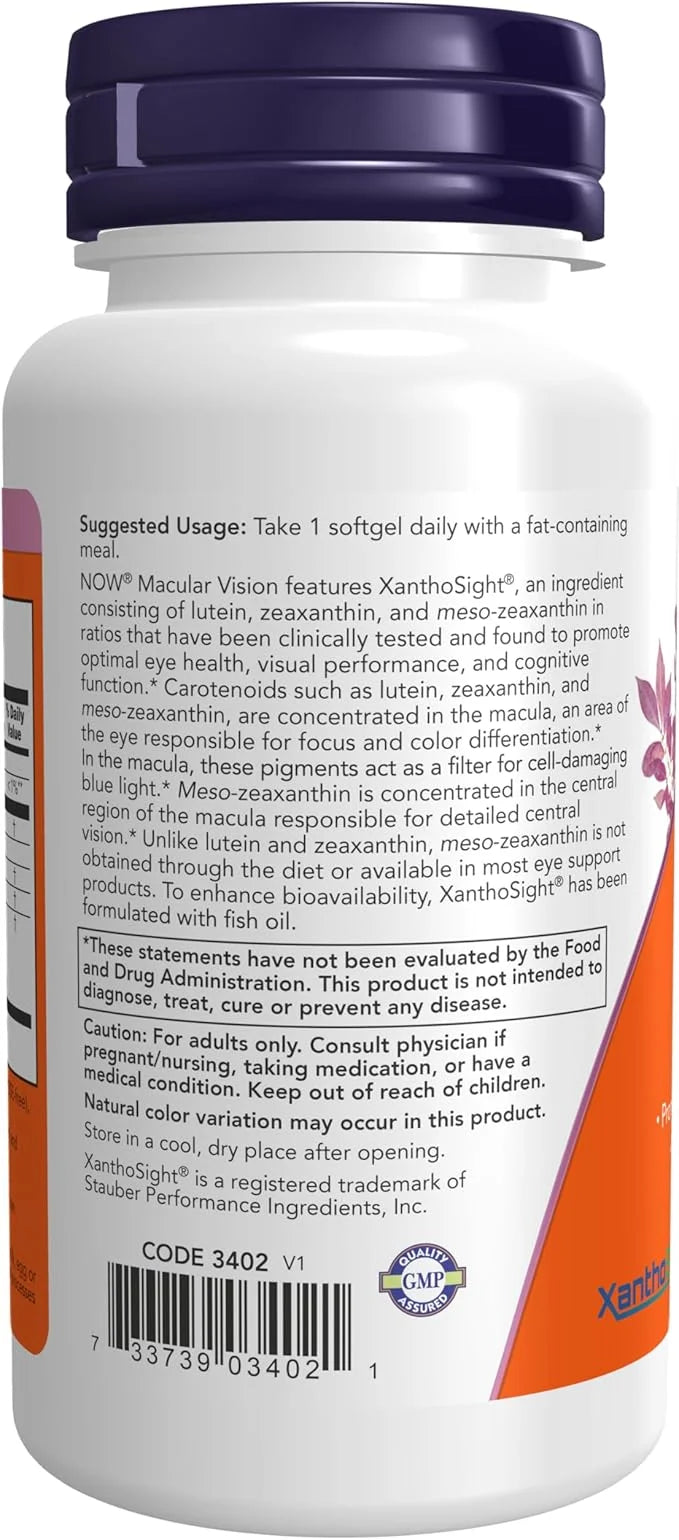 NOW Supplements, Macular Vision Softgel, Eye 50 Softgels
