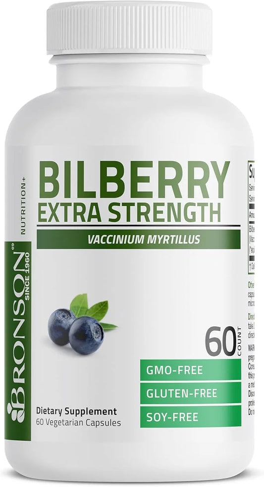 Bronson Bilberry Extra Strength Vaccinium Myrtillus, 60 Vegetarian