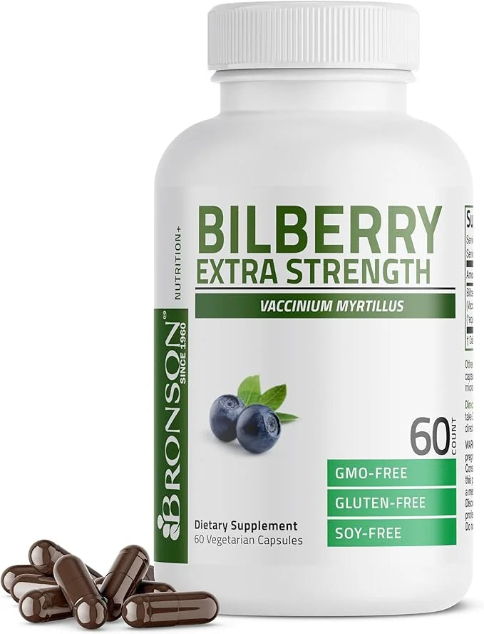 Bronson Bilberry Extra Strength Vaccinium Myrtillus, 60 Vegetarian