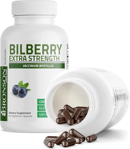 Bronson Bilberry Extra Strength Vaccinium Myrtillus, 60 Vegetarian