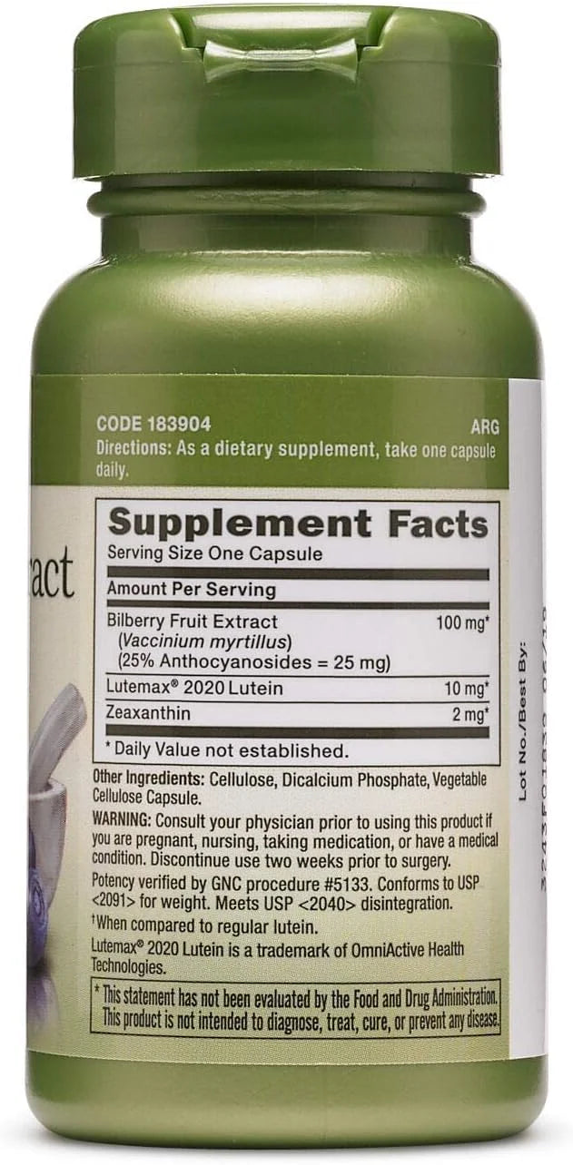 GNC Herbal Plus Bilberry Extract and Lutein (2 x 60 Count)