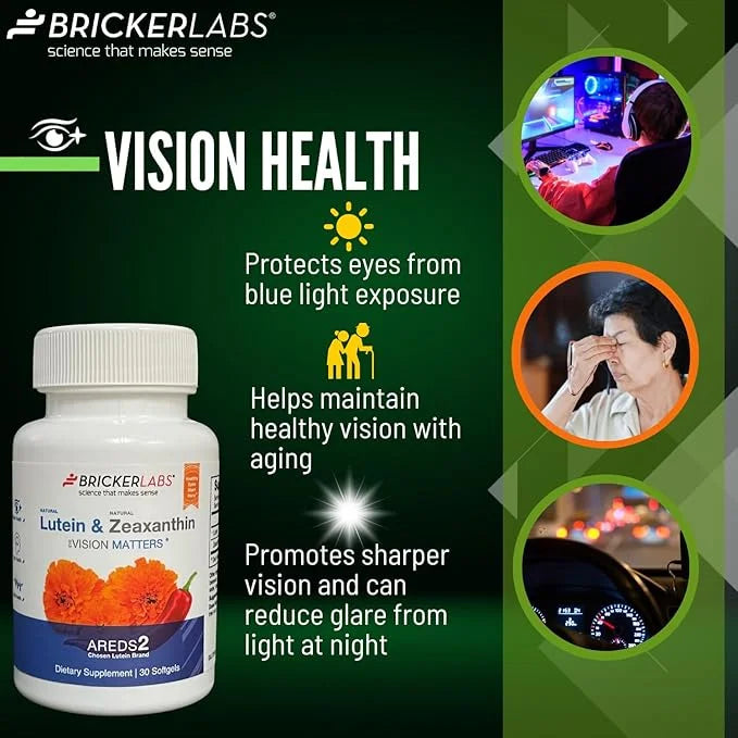 Natural Lutein and Zeaxanthin, Vision Matters AREDS2 Formula, 30 Softgels