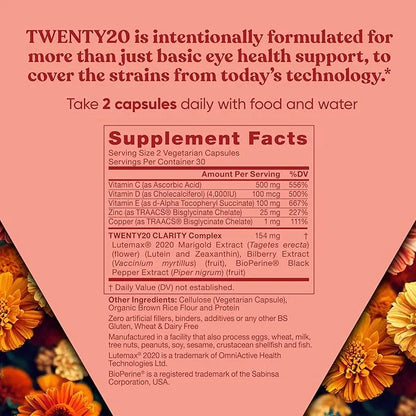 Twenty20 Eye Vitamins – Macular Health, 60 Soft