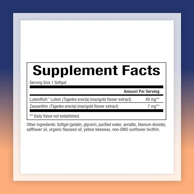 Natural Factors, Lutein 40 mg, Antioxidant 60 Softgels