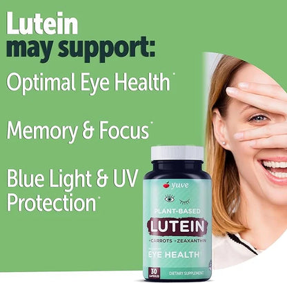 Yuve Lutein Zeaxanthin Supplement, Lutein 20mg, Lutemax2020, Eye 30 Vegan