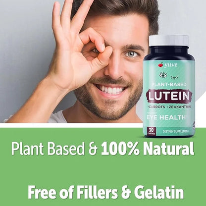 Yuve Lutein Zeaxanthin Supplement, Lutein 20mg, Lutemax2020, Eye 30 Vegan