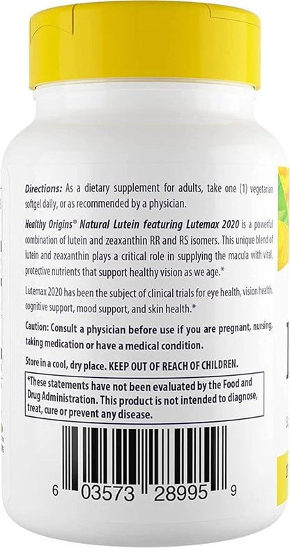 Healthy Origins Lutein (Lutemax 2020), 20 mg 60 Veggie