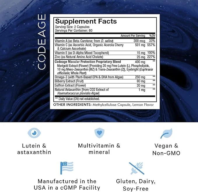 Codeage Eyes Vitamins 2 Vitamins 120 Capsules