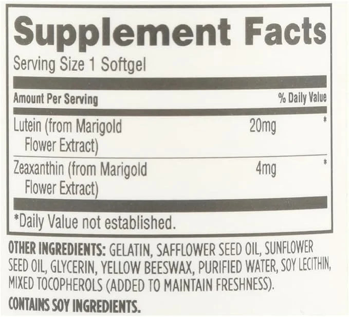 Whole Foods Market, Lutein 20mg Zeaxanthin, 60 Count