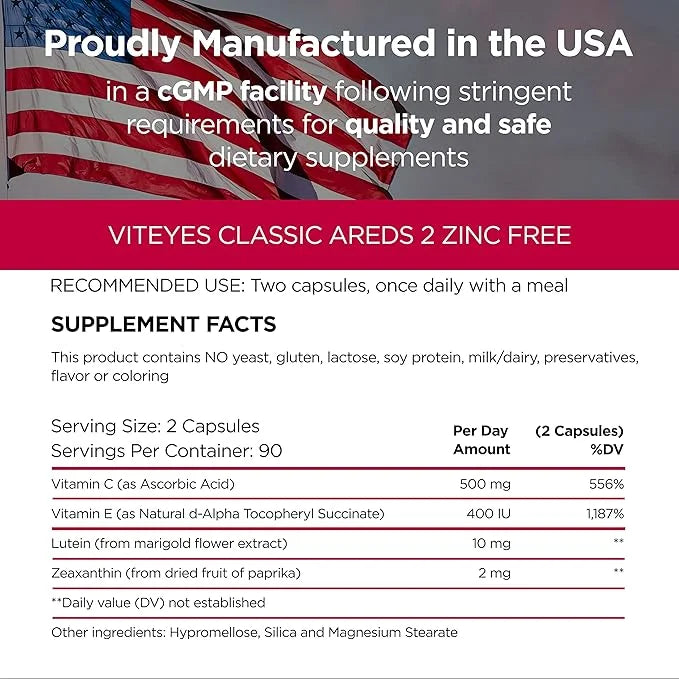 Viteyes AREDS 2 Zinc Free Macular 180 Ct