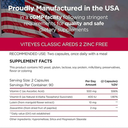Viteyes AREDS 2 Zinc Free Macular 180 Ct
