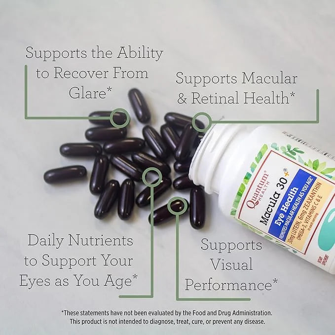 Quantum Health Macula 30+ Eye Health Omega-3, and E|60 Softgels, 30 Day