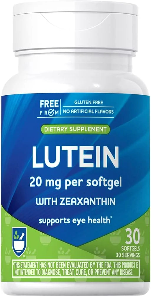 Rite Aid Lutein + Zeaxanthin Softgels 20mg, 30 30 Count,