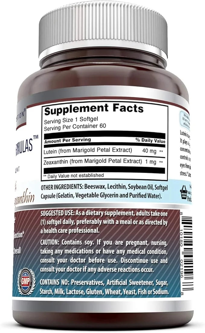 Amazing Formulas Lutein 40 mg 1600 mcg (40 mg, 60, Count)