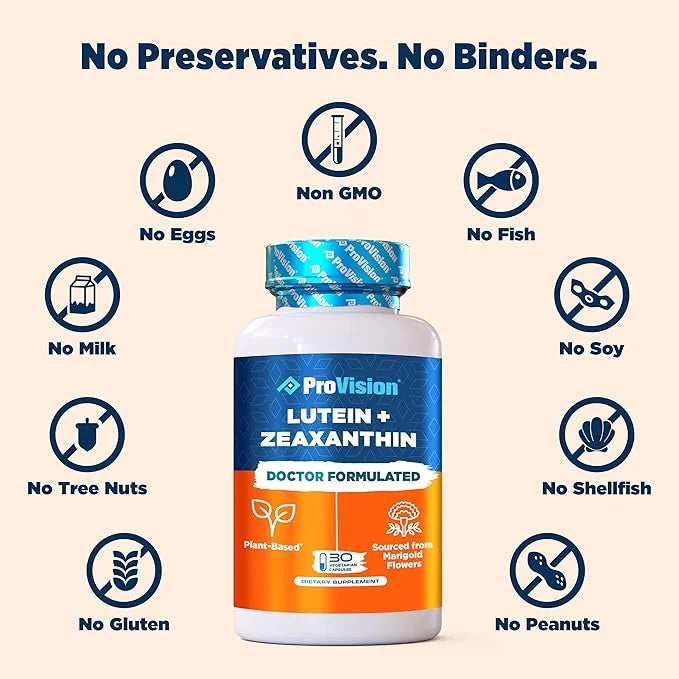 ProVision Lutein & Zeaxanthin Supplements Plant-Based 30 Capsules