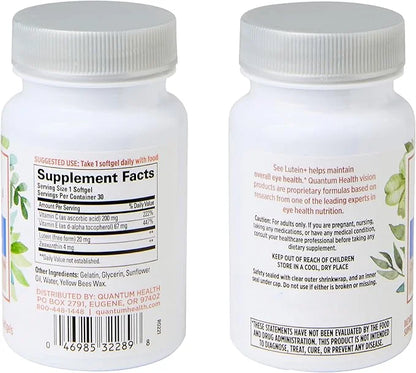 Quantum Health See Lutein+, Lutein & 30 Softgels, 30-Day Supply