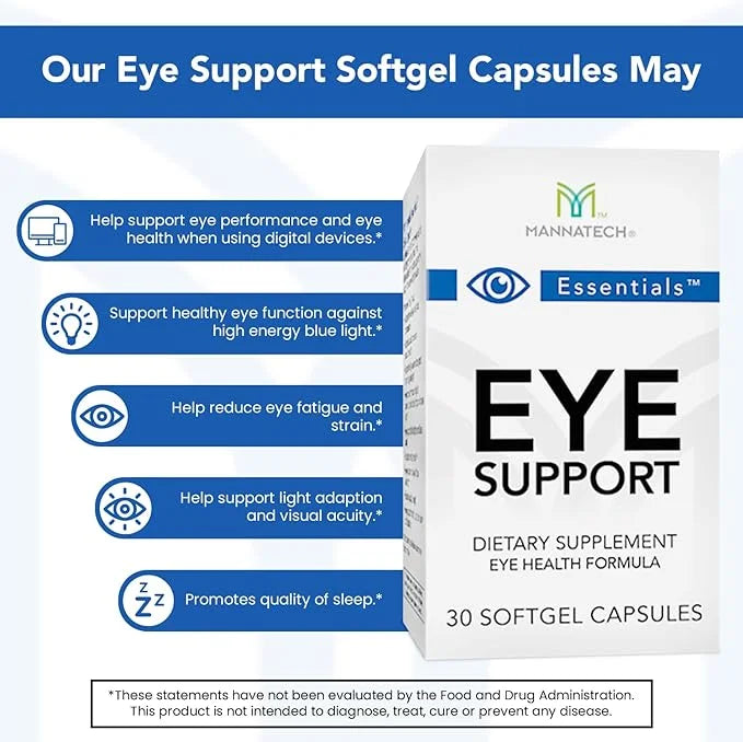 Mannatech Eye Care Supplement, Supports General 30 Softgels.