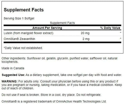 Swanson Synergistic Eye Health 60 Softgels 20 mg 2 mg (2 Pack)