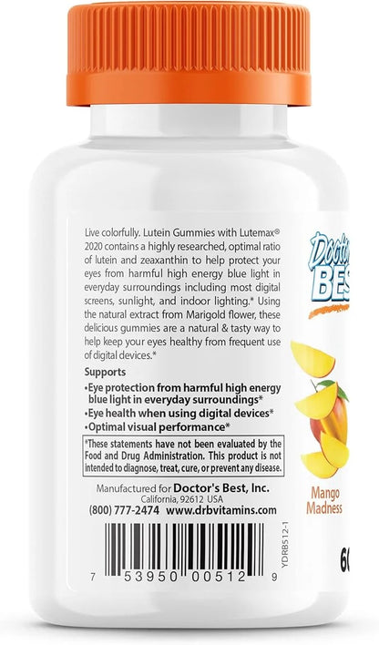 Doctor's BEST Lutein Gummies with Lutemax 2020, 60 60 Ct,