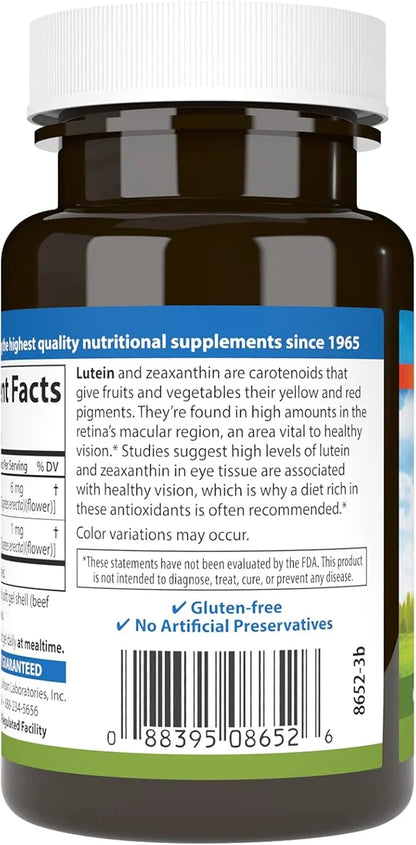 Carlson - Lutein, 6 mg, Healthy 180 Softgels