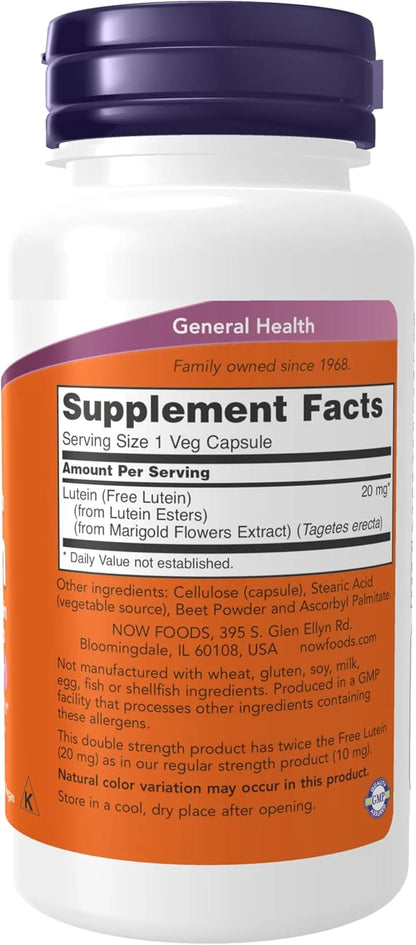 NOW Supplements, Lutein 20 mg 20 mg 90 Veg