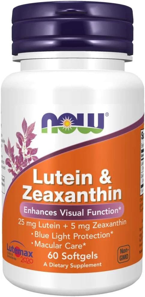 NOW Supplements, Lutein & Zeaxanthin 25 mg 5 mg 60 Softgels