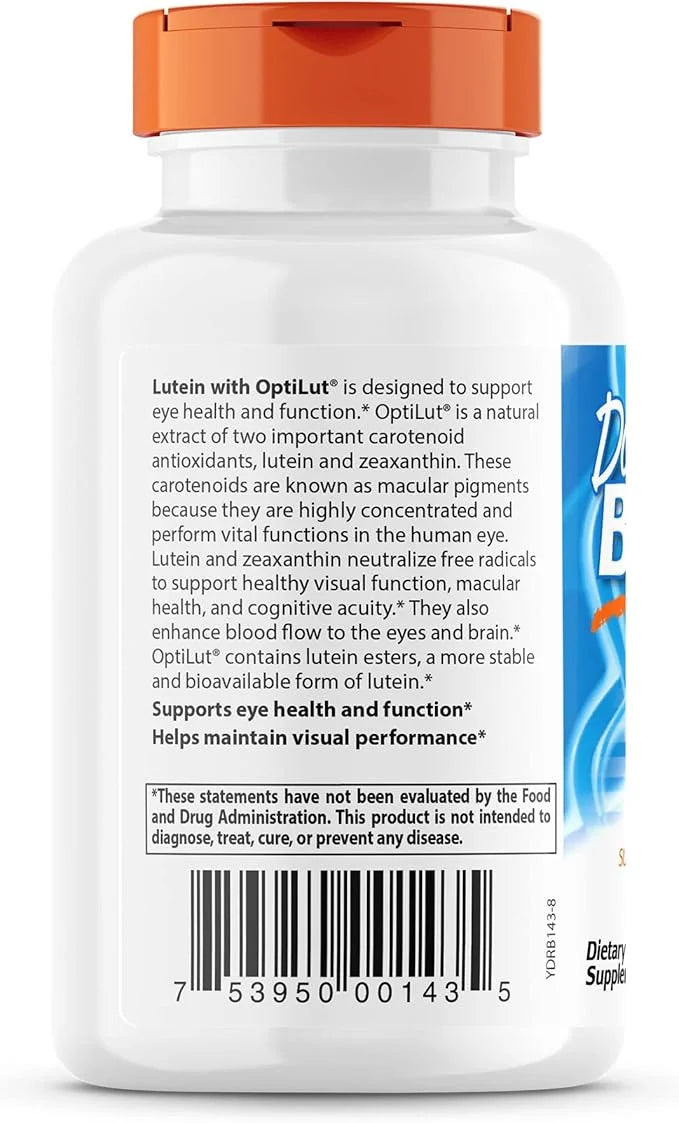 Doctor's Best Lutein with OptiLut Non-GMO, 20 mg, 120 Veggie