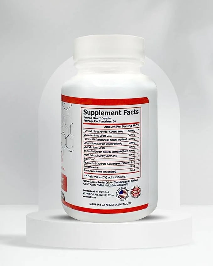 Premium Turmeric with Ginger & Glucosamine, 60 Capsules