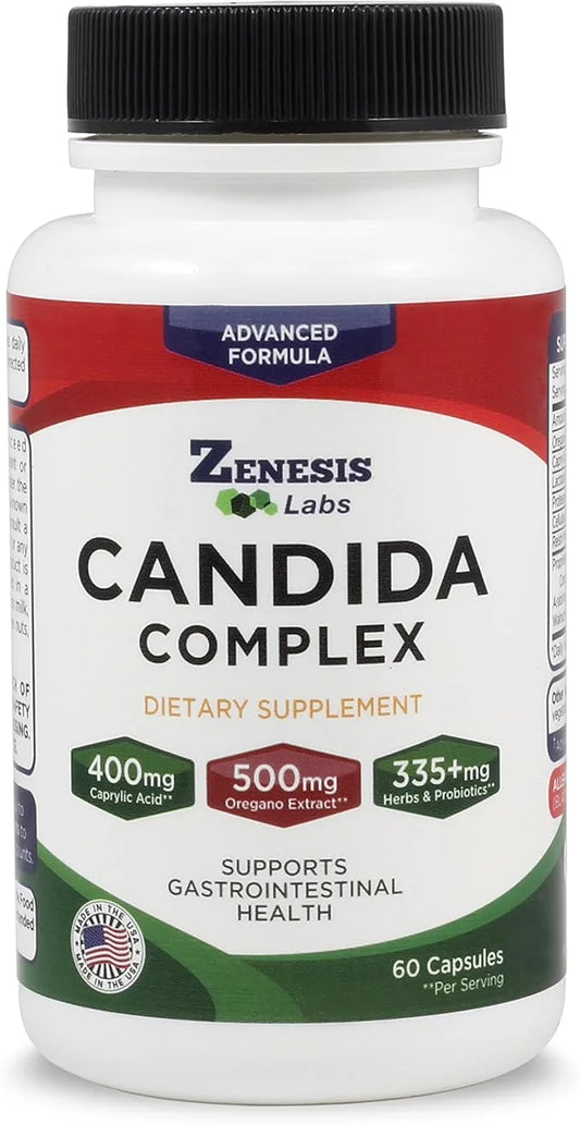 Candida Complex Cleanse Detox Caprylic Acid (60 Capsules, 30 Day