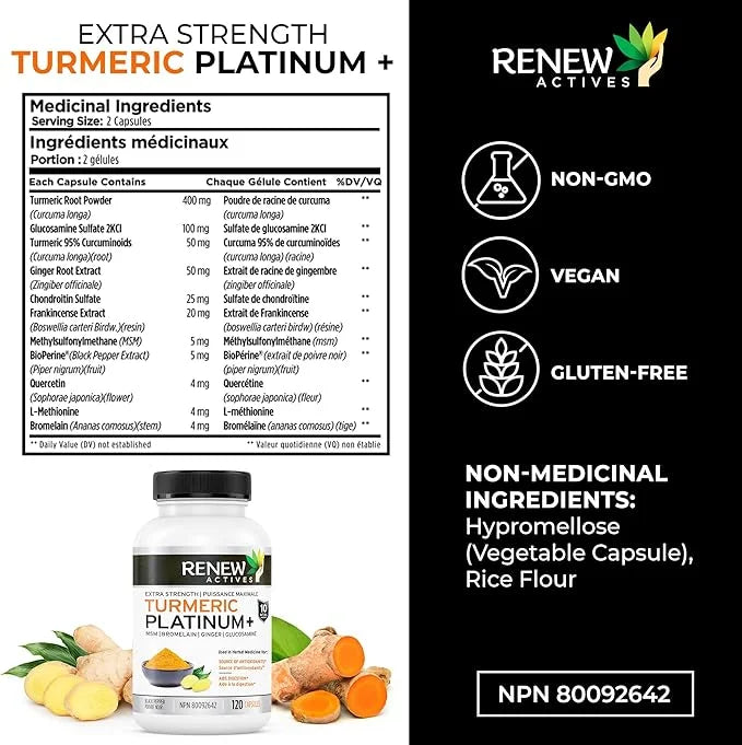 Renew Actives Turmeric Platinum 120 Capsules