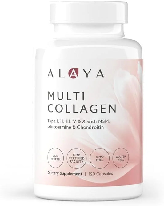 Alaya Naturals Hydrolyzed Multi Collagen Peptides 120 Count)