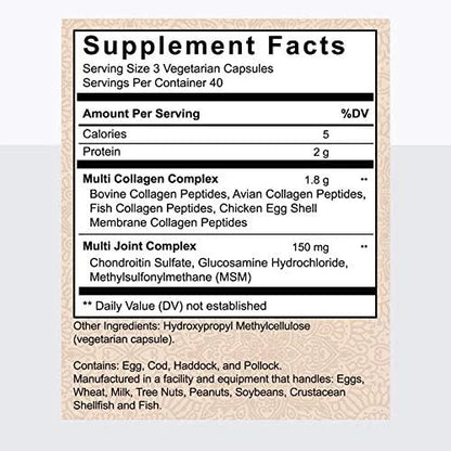 Alaya Naturals Hydrolyzed Multi Collagen Peptides 120 Count)