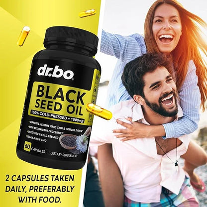 Black Seed Oil Capsules Vegan 500mg Each, 1000mg Per 2 Capsule 60 Softgels
