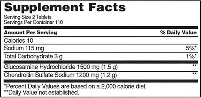 Signature Extra Strength Glucosamine 1500mg/Chondroitin 1200mg Sulfate 220 Tabletss 1)