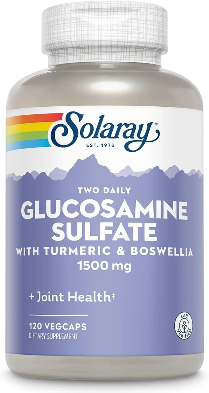 SOLARAY Glucosamine Sulfate 1500mg, Healthy Joint 60-Day Money 60 Serv, 120 VegCaps