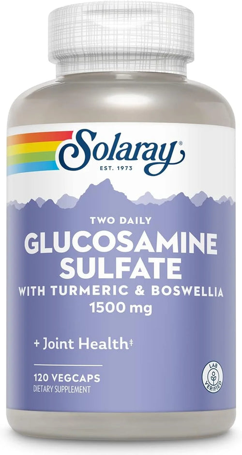 SOLARAY Glucosamine Sulfate 1500mg, Healthy Joint 60-Day Money 60 Serv, 120 VegCaps