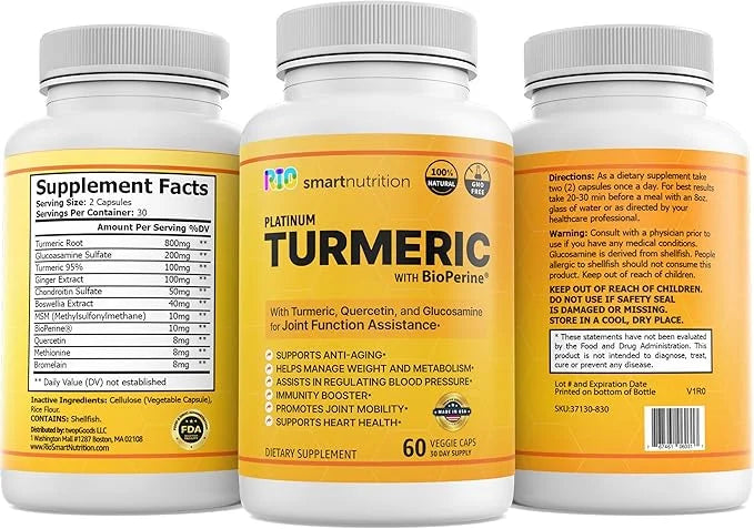 Rio Turmeric Platinum Supplement with Quercetin 60 Count