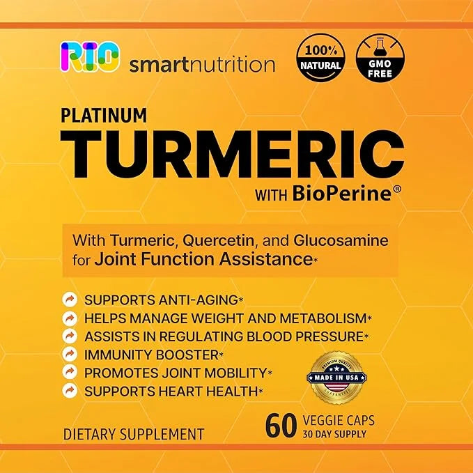 Rio Turmeric Platinum Supplement with Quercetin 60 Count