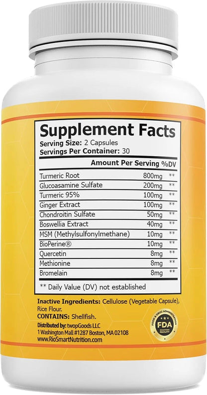 Rio Turmeric Platinum Supplement with Quercetin 60 Count