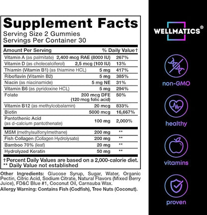 Hair Vitamins Biotin Gummies