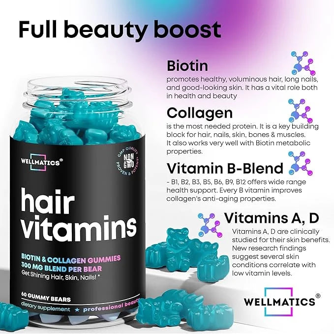 Hair Vitamins Biotin Gummies