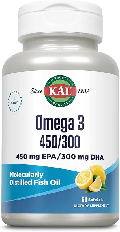 KAL 450/300 1280 Mg Omega 3, 60 Count