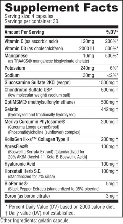 NutraBio Extreme Joint Care 120 Capsules