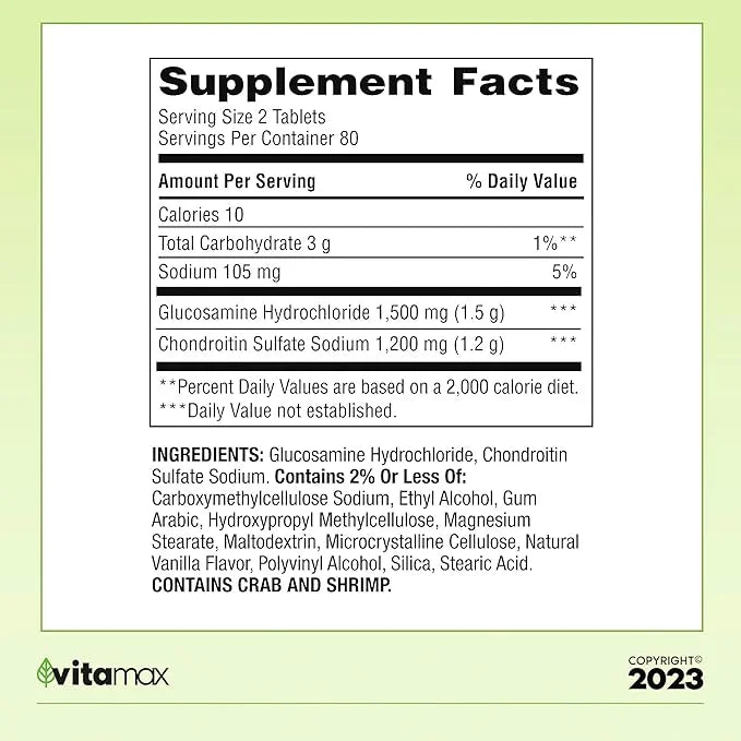 Spring Valley Triple Strength Glucosamine Chondroitin 160 Count (80 Days (2 Items)