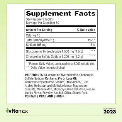 Spring Valley Triple Strength Glucosamine Chondroitin 160 Count (80 Days (2 Items)