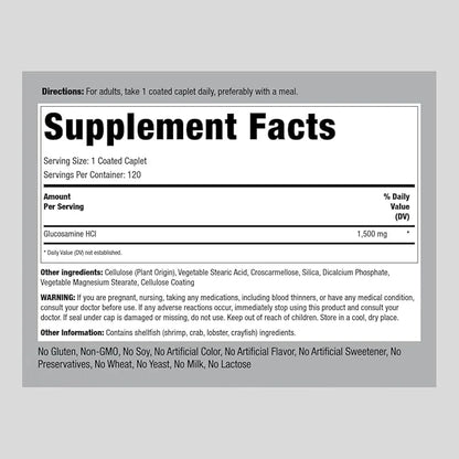 Piping Rock Glucosamine HCL 1500mg | 120 Caplets