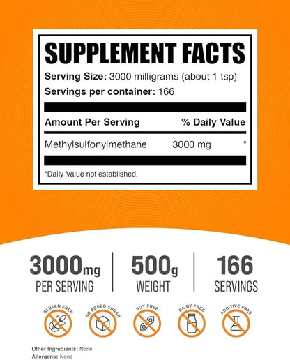BulkSupplements.com MSM Powder 3000mg - 3000mg per 500g (1.1 (1.1 lbs) 1)