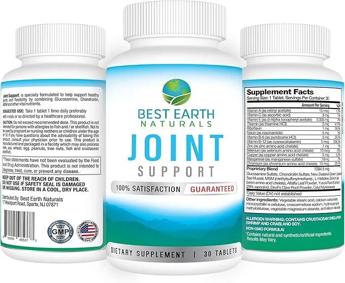 Joint Support Supplement with Glucosamine, Chondroitin, 30 Day