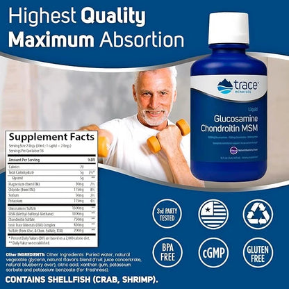 Trace Minerals | Liquid Glucosamine Chondroitin 16 Servings, 16 fl
