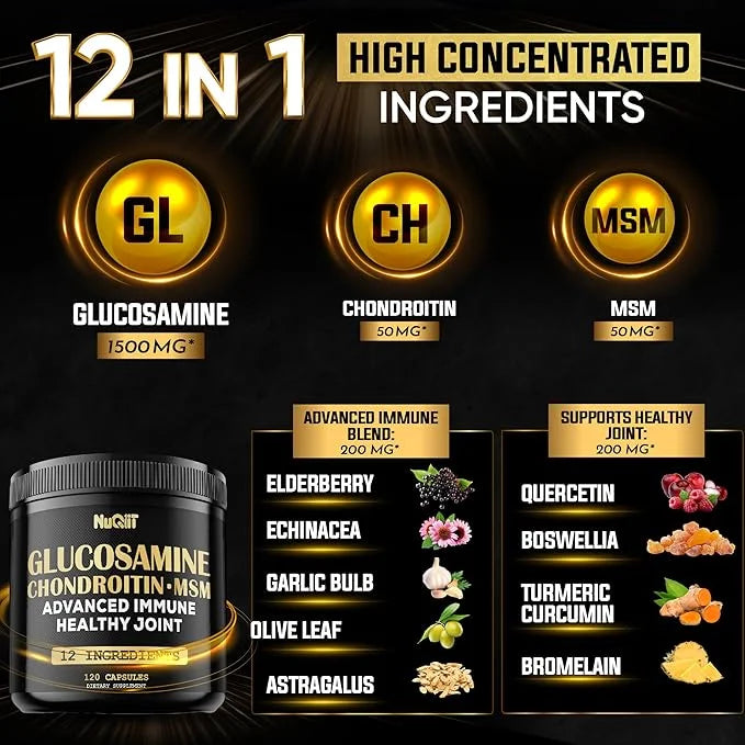 Glucosamine Chondroitin MSM with Immune & 2000mg - 120 Capsules